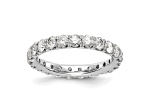 Rhodium Over 14K White Gold Lab Grown Diamond SI+, H+, Eternity Band