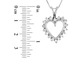 1.00ctw Diamond Heart Pendant 14k White Gold