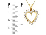 1.00ctw Diamond Heart Pendant 14k Yellow Gold