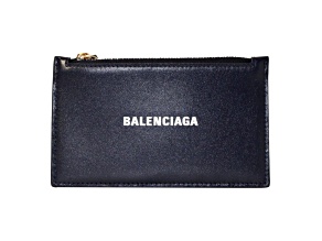 Balenciaga Cash Navy Leather Large Coin Card Holder Wallet