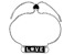 Judith Ripka 0.20ctw Bella Luce® Diamond Simulant & Black Enamel Rhodium Over Sterling Love Bracelet