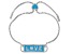 Judith Ripka 0.20ctw Bella Luce® Diamond Simulant & Blue Enamel Rhodium Over Sterling Love Bracelet