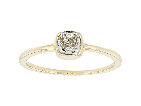 White Diamond 14k Yellow Gold Solitaire Ring 0.50ct