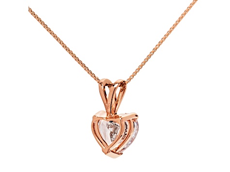 White Cubic Zirconia 14k Rose Gold Pendant With Chain 2.00ctw