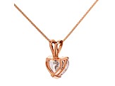 White Cubic Zirconia 14k Rose Gold Pendant With Chain 2.00ctw