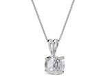 White Cubic Zirconia 14k White Gold Pendant With Chain 1.00ctw