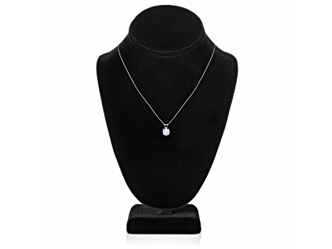 White Cubic Zirconia 14k White Gold Pendant With Chain 1.00ctw