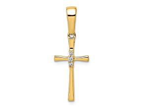 10k Yellow Gold Diamond Cross Pendant