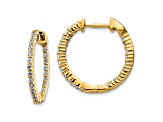 14K Yellow Gold Oro Spotlight Lab Grown Diamond SI+, H+, In and Out Hinged Hoop Earrings