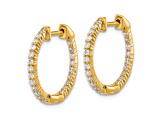 14K Yellow Gold Oro Spotlight Lab Grown Diamond SI+, H+, In and Out Hinged Hoop Earrings