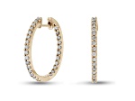 0.70ctw Diamond Hoop Earrings in 14k Yellow Gold