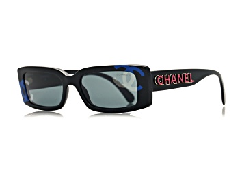 Picture of Chanel Black Rectangular Frame / Gray Lenses Sunglasses