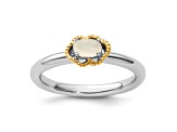 14K Yellow Gold Over Sterling Silver Stackable Expressions Moonstone Polished Ring