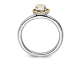 14K Yellow Gold Over Sterling Silver Stackable Expressions Moonstone Polished Ring