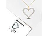 2 2/5 CT DEW Created Moissanite Heart Pendant with Chain in Yellow Plated Sterling Silver