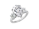 White Cubic Zirconia Platinum Over Sterling Silver Ring 10.92ctw
