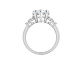 White Cubic Zirconia Platinum Over Sterling Silver Ring 10.92ctw