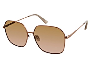 Prive Revaux The Gretta Rose Frame / Brown Lenses Square Sunglasses