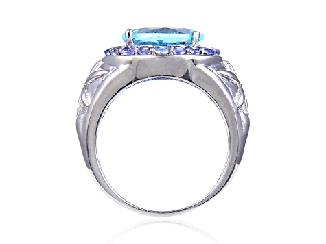 Blue Topaz and Tanzanite Sterling Silver Ring, 4.75ctw