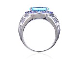 Blue Topaz and Tanzanite Sterling Silver Ring, 4.75ctw