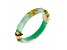 14K Yellow Gold Over Sterling Silver Thin Faceted Acrylic Bangle Bracelet in Mint Green