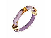 14K Yellow Gold Over Sterling Silver Thin Faceted Acrylic Bangle Bracelet in Lavender