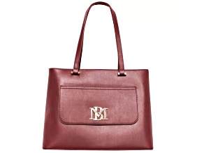Badgley Mischka Medium Size Tote with Slip Pocket in Wine Handbag.