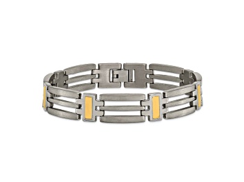 Picture of Titanium Brushed and Polished Yellow IP-Plated Bracelet