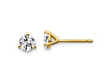 14K Yellow Gold Lab Grown Diamond 3/4ctw Certified VS/SI GH 3-Prong Earrings