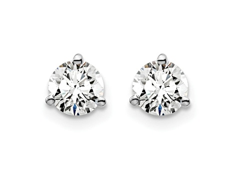 14K White Gold Lab Grown Diamond 3/4ctw Certified VS/SI GH 3-Prong Earrings