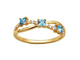 Swiss Blue Topaz 10k Yellow Gold Ring