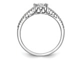 Rhodium Over 14K White Gold Diamond Cluster Engagement Ring 0.47ctw