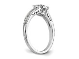 Rhodium Over 14K White Gold Diamond Cluster Engagement Ring 0.47ctw