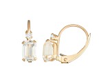 Lab Created White Sapphire 10K Yellow Gold Drop Earrings 1.50ctw