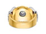 10K Two-tone Yellow and White Gold Men's Enamel and Diamond Knights Templar Shriner's Ring 0.349ctw