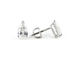 Pear Shape White IGI Certified Lab-Grown Diamond 18k White Gold Stud Earrings 2.00ctw