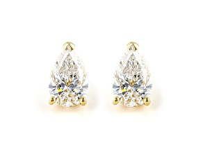Certified White Lab-Grown Diamond 18k Yellow Gold Stud Earrings 2.00ctw