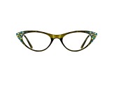 Green Cat Eye Frame Reading Glasses. Strength 1.50