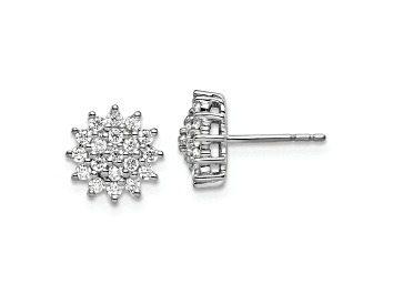Picture of Rhodium Over 14K White Gold Lab Grown Diamond SI1/SI2, G H I, Cluster Post Earrings