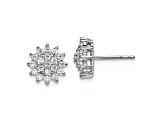 Rhodium Over 14K White Gold Lab Grown Diamond SI1/SI2, G H I, Cluster Post Earrings