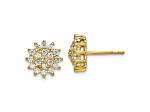 14K Yellow Gold Lab Grown Diamond SI1/SI2, G H I, Cluster Post Earrings