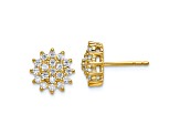 14K Yellow Gold Lab Grown Diamond SI1/SI2, G H I, Cluster Post Earrings