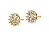 14K Yellow Gold Lab Grown Diamond SI1/SI2, G H I, Cluster Post Earrings