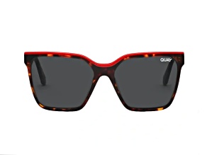 Quay Level Up Tortoise Red Square Frame / Smoke Lenses Sunglasses