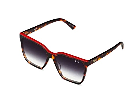 Quay Level Up Tortoise Red Square Frame / Smoke Lenses Sunglasses - 11L04A