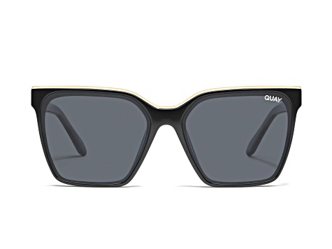 Quay Level Up Black Gold Square Frame Smoke Lenses Sunglasses
