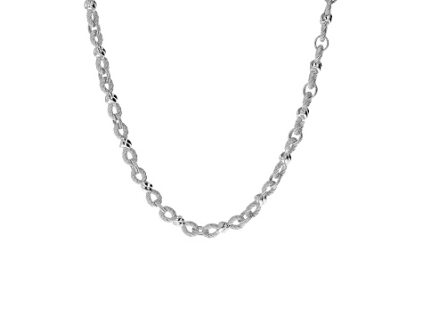 Judith Ripka Rhodium Over Sterling Silver Infinity Link 18" Necklace