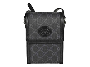 Gucci GG Retro Printed Black Canvas Crossbody Minibag
