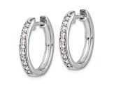 Rhodium Over 14K White Gold Lab Grown Diamond SI1/SI2, G H I, Hinged Hoop Earrings