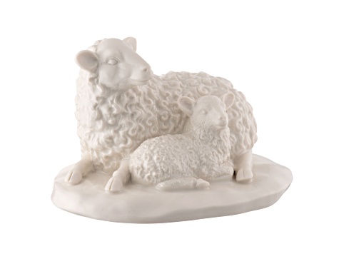 Belleek Sheep and Lamb Ornament